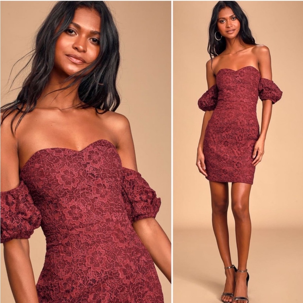 EUC Lulu’s Hartley Lace Off the Shoulder Dress - Picture 4 of 5